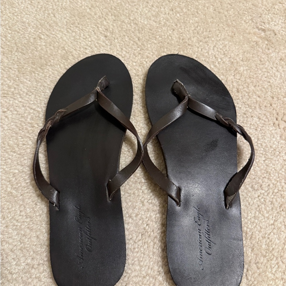 American Eagle Outfitters Black Leather Sandals